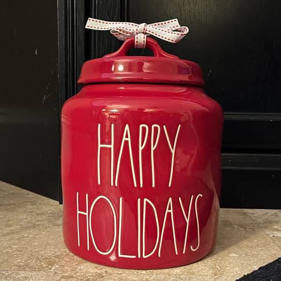 Rae Dunn Other - Rae Dunn Red Happy Holidays Canister Christmas